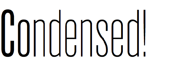 Line of animated duplexed letters Condensed