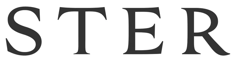 Capital letters S T E R, black on white background